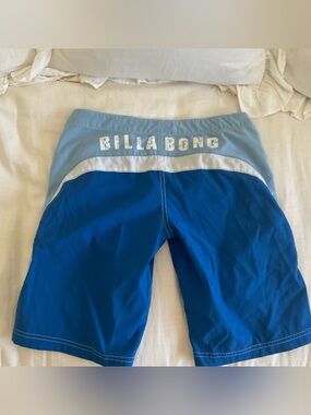 VINTAGE Billabong Boys' Blue Colorblock Swim Shorts